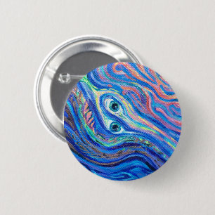 Twin Flames, acrylic painting Button