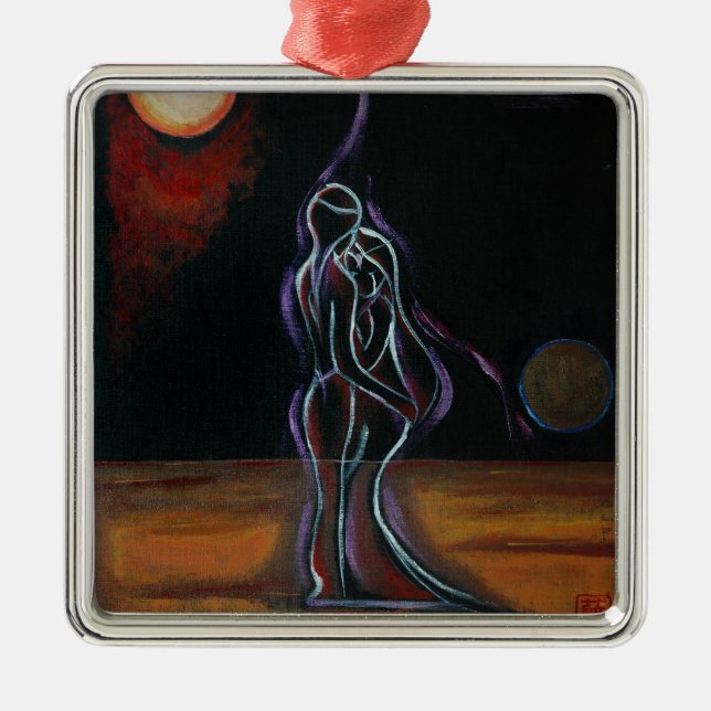 Twin Flames Ornament: Metal Ornament (Front)