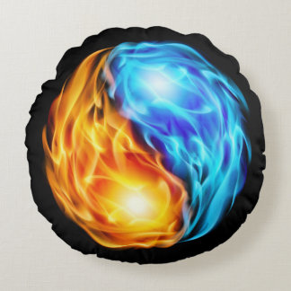 Twin Flames Round Pillow