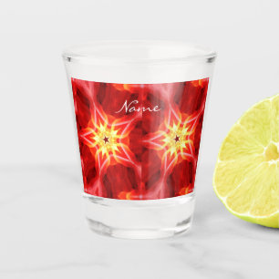 Twin Flaming Stars Design Thunder_Cove Shot Glass
