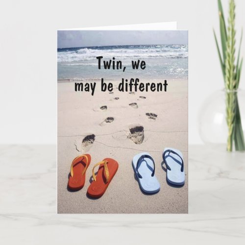 TWIN FLIP_FLOP HUMOR ON YOUR BIRTHDAY CARD