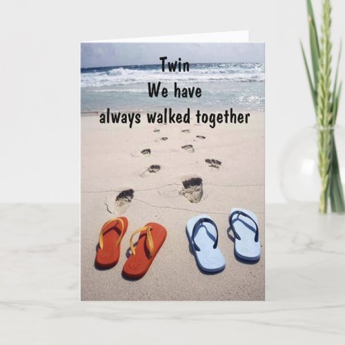 TWIN FLIP_FLOP HUMOR ON YOUR BIRTHDAY CARD