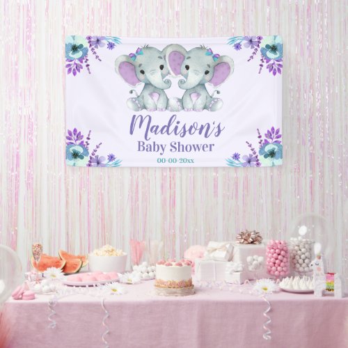 Twin Floral Tabletop Backdrop Banner Sign