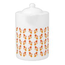 Twin Flowers teapot - orange