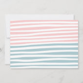 Twin gender reveal baby shower pink blue modern  invitation (Back)
