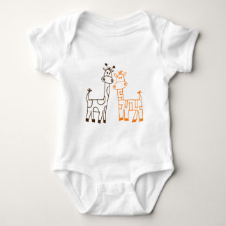 Twin Giraffes Baby Bodysuit
