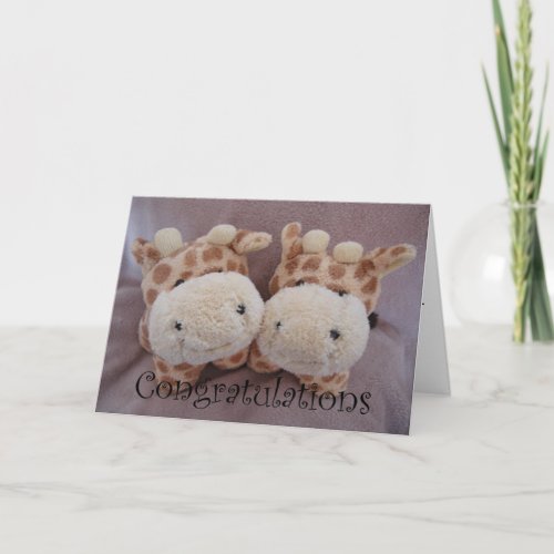 twin giraffes card