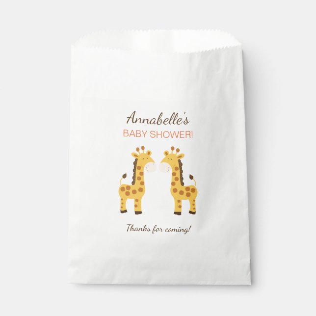 Twin Giraffes Party Favor Bags (Front)