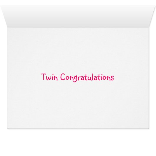 Twin Girl Babies Birth Announcement Birthday Card (Inside Horizontal (Bottom))