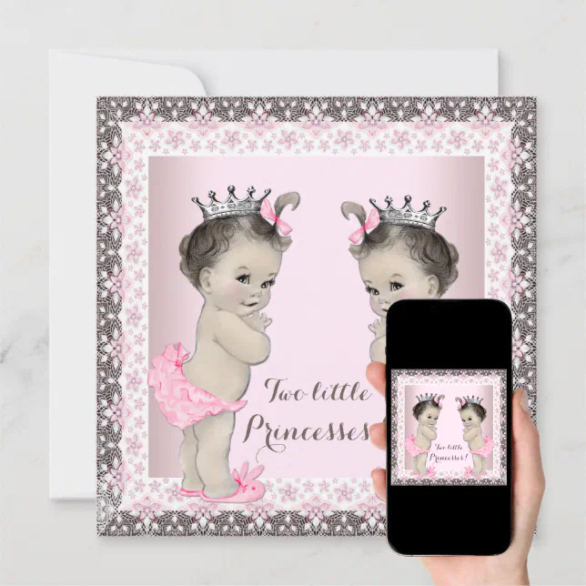 Twin Girl Baby Shower Invitation | Zazzle