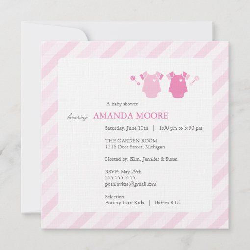Twin Girl Baby Shower Invitation Zazzle