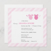 Twin Girl Baby Shower Invitation (Front/Back)