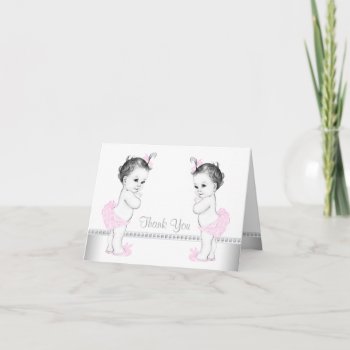 Twin Girl Baby Shower Thank You by The_Vintage_Boutique at Zazzle
