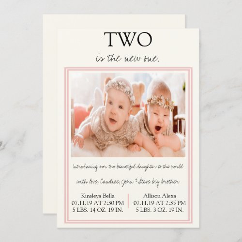 Twin Girl Birth Announcement