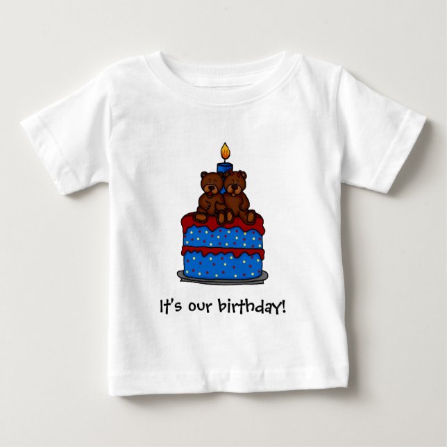 Twin girl-boy Birthday t-shirts (Front)