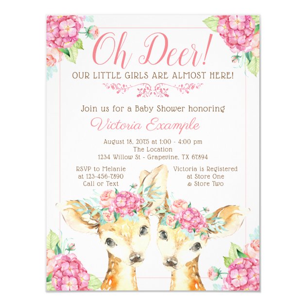 baby deer baby shower invitations