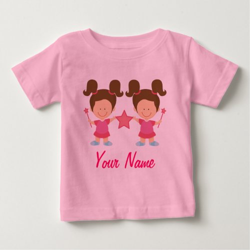Twin Girl Personalized Gift Baby T_Shirt