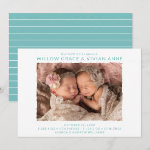 Twin Girl Photo Birth Announcement