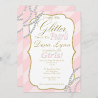 Twin Girls Baby Shower Invitation