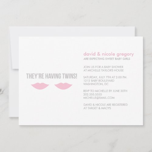 Twin Girls Baby Shower Invite