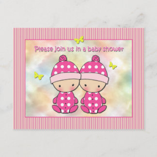 Twin Girls Baby Shower Invitations