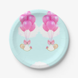 Twin Girls Baby Shower Paper Plates