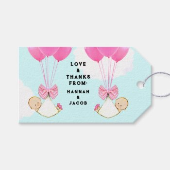 Twin Girls Baby Shower Thank You Gift Tags by ebbies at Zazzle