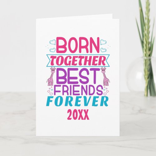 Twin Girls Best Friends Quote Card