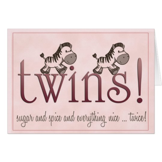 Twin Girls! Card | Zazzle