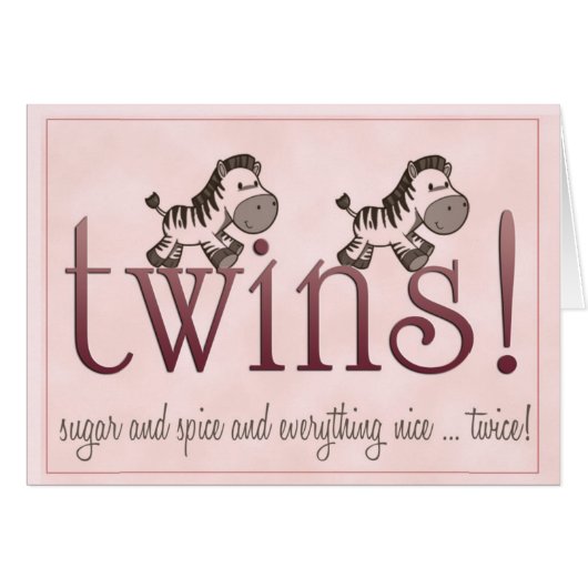 Twin Girls! Cards (Front Horizontal)