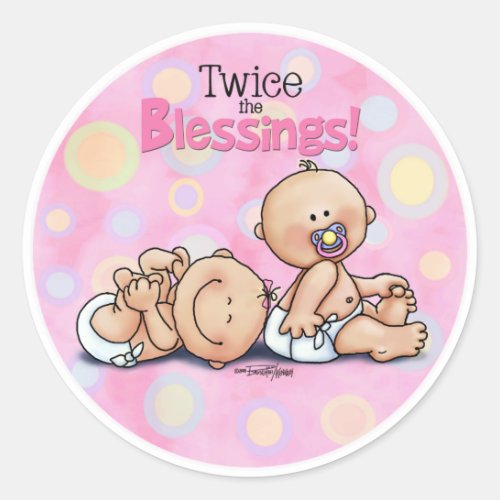 Twin GIRLS Classic Round Sticker