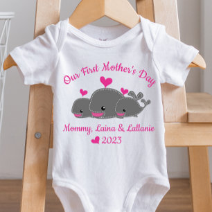 Twin Girls First Mother's Day Infant Bodysuit