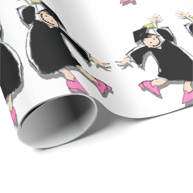 Twin Girls Graduation Wrapping Paper (Roll Corner)