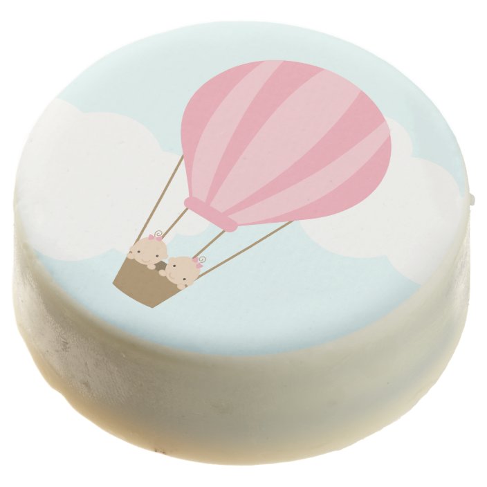 Twin Girls In Hot Air Balloon Baby Shower Chocolate Covered Oreo