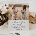 Twin Girls Joint Birthday - Script Invitation<br><div class="desc">A modern joint Birthday invitation for your twin girls,  featuring your own photo.</div>