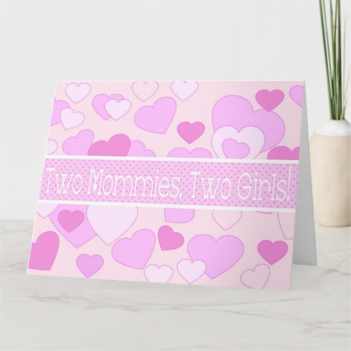 Twin Girls Lesbian Couple congratulations Card