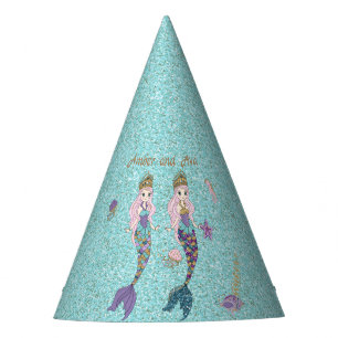 Twin Girls Mermaid Birthday Party Hats