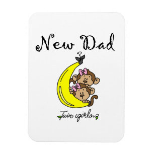 Twin Girls New Dad Gifts Magnet