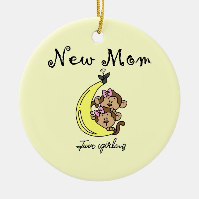Twin Girls New Mom Gifts Ceramic Ornament (Front)