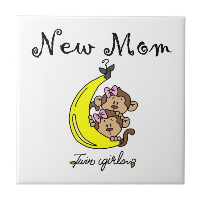 Twin Girls New Mom Gifts Ceramic Tile (Front)