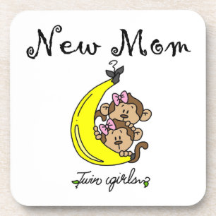 Twin Girls New Mom Gifts Coaster