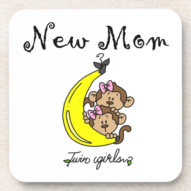 Twin Girls New Mom Gifts Coaster (Front)