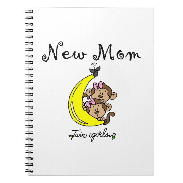 Twin Girls New Mom Gifts Notebook (Front)