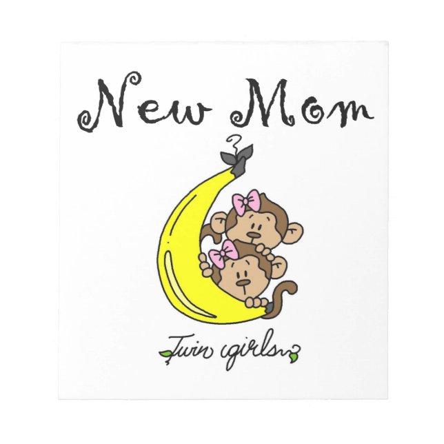 Twin Girls New Mom Gifts Notepad (Front)