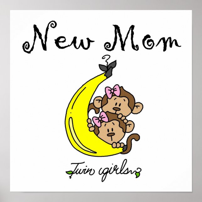 Twin Girls New Mom Gifts Poster (Front)