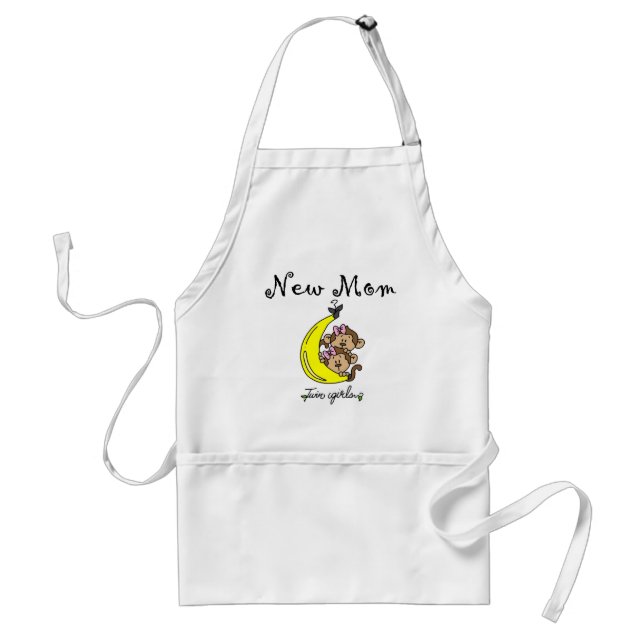 Twin Girls New Mom T-shirts and Gifts Adult Apron (Front)