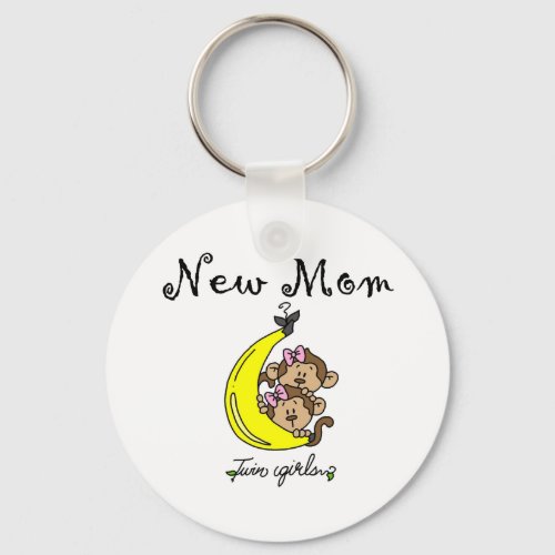 Twin Girls New Mom T_shirts and Gifts Keychain