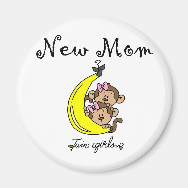 Twin Girls New Mom T-shirts and Gifts Magnet (Front)