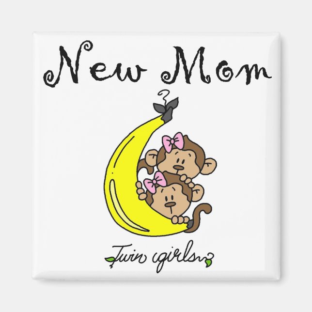 Twin Girls New Mom T-shirts and Gifts Magnet (Front)