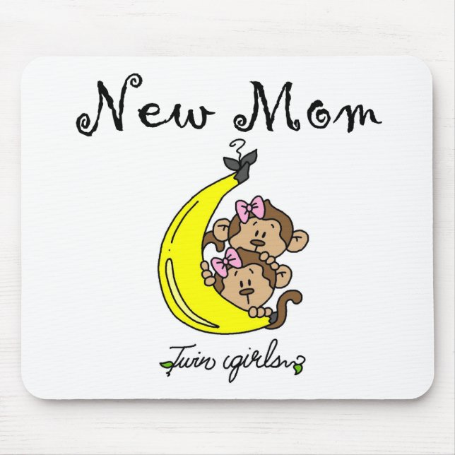 Twin Girls New Mom T-shirts and Gifts Mouse Pad (Front)